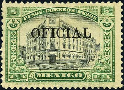 Mexico Stamps 1921-1924 Official 5 Pesos